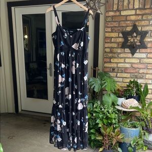 Torrid Blue and White Spaghetti Strap Maxi Sundress